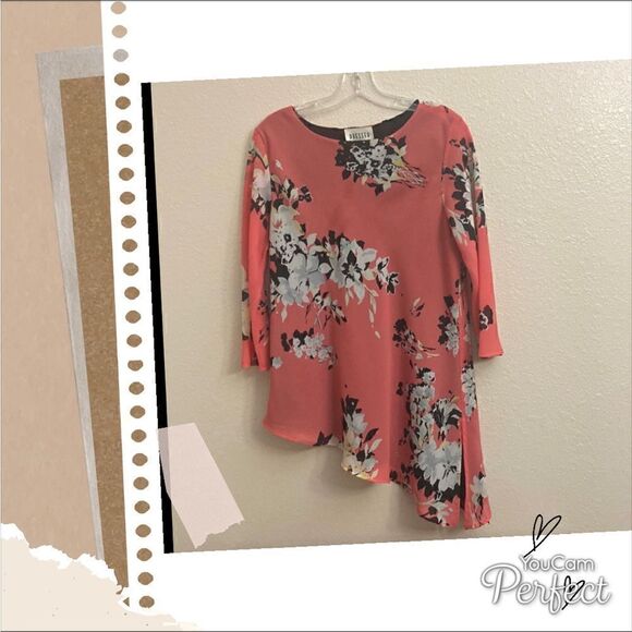 🌸🌸DRESSED BY DAVID PINK FLORAL HIGH LOW TOP SIZE M! - Picture 1 of 8
